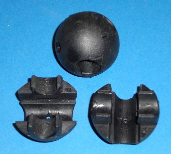 Kugelkreuzverbindung  für  Seile  16 mm Ø, schwarz mit Schraube