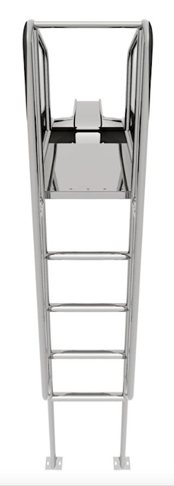 Freistehende Leiterrutsche aus Edelstahl - Außenbreite 50 cm - in drei Podesthöhen verfügbar