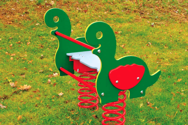 Federwippe "Big Dino" komplett montiert mit Bodenanker und Feder