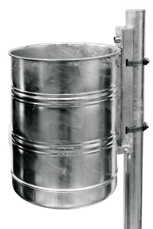 Rund-Abfallbehälter Modell 7003-01, feuerverzinkt, ungelocht, 20 L
