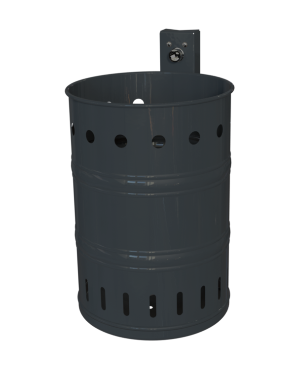 Rund-Abfallbehälter Modell 7004-00, pulverbeschichtet, gelocht, 35 L