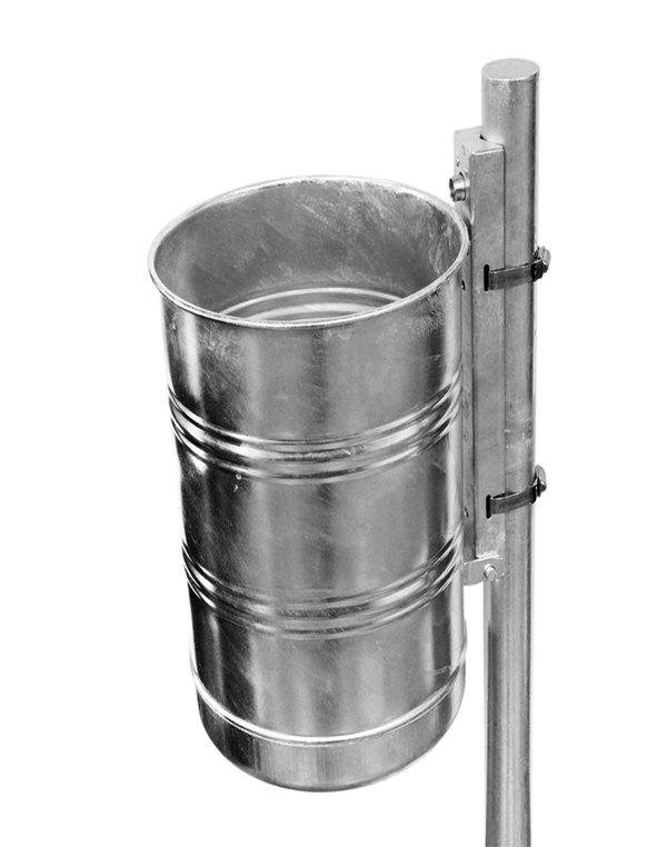 Rund-Abfallbehälter Modell 7004-01, feuerverzinkt, ungelocht, 35 L