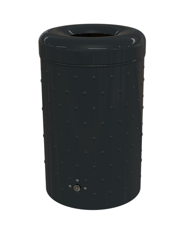 Rund-Abfallbehälter Modell 7008-10, pulverbeschichtet aus Nobbenblech, 50 L