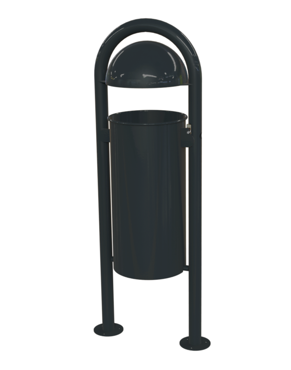 Stand-Abfallbehälter Modell 7029-21, pulverbeschichtet zum Aufschrauben, ungelocht, 40 L