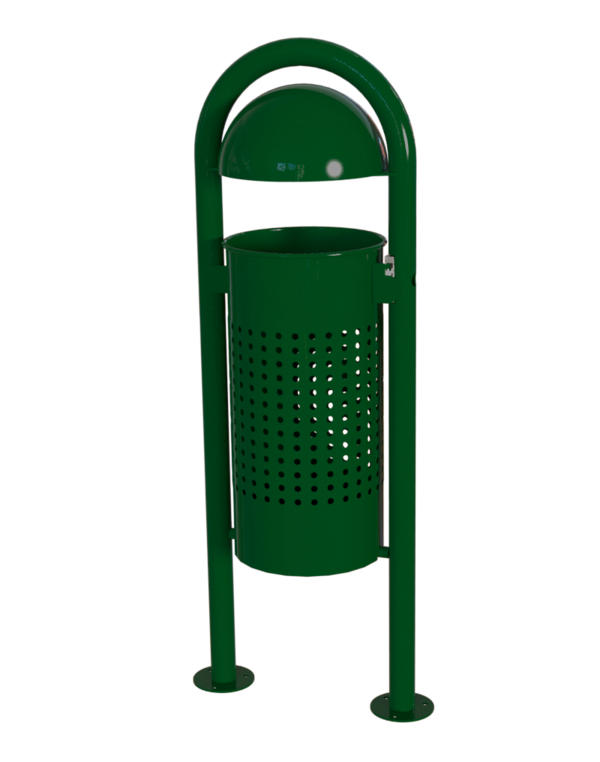 Stand-Abfallbehälter Modell 7029-31, pulverbeschichtet zum Aufschrauben, gelocht, 40 L