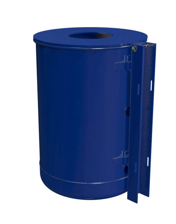 Rund-Abfallbehälter Modell 7039-20, pulverbeschichtet, stabile Deckelscheibe, 50 L