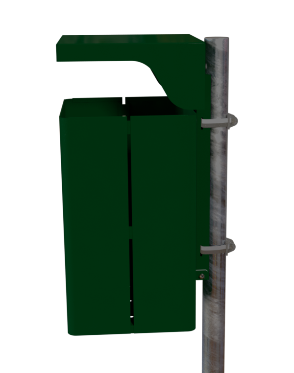 Rechteck-Abfallbehälter Modell 7049-40, pulverbeschichtet, mit Abdeckhaube, 50 L