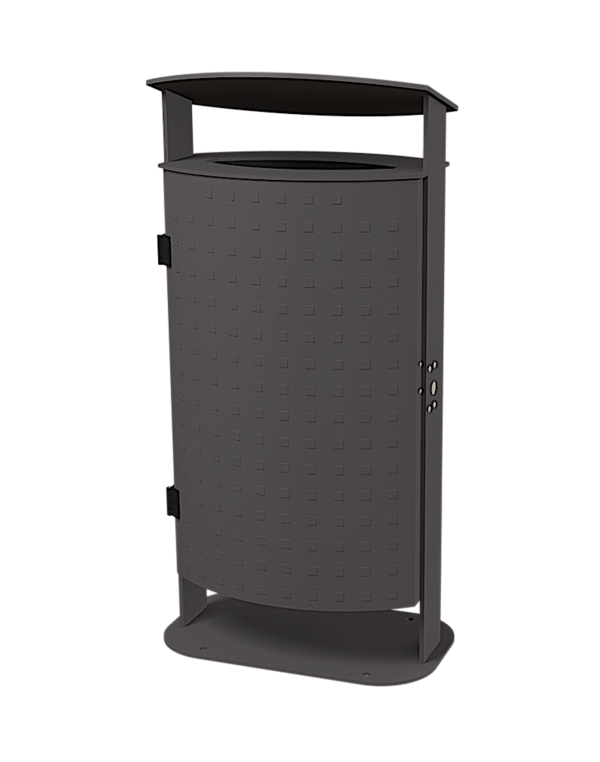 Stand-Abfallbehälter 7092-40 - 70 L - pulverbeschichtet mit Noppenblechdesign zum Aufschrauben