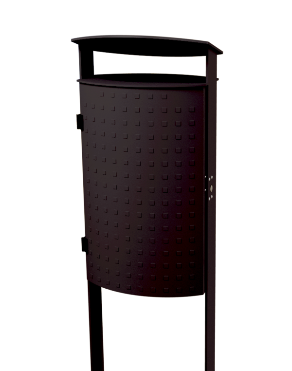 Stand-Abfallbehälter 7092-60 - 70 L - pulverbeschichtet mit Noppenblechdesign zum Einbetonieren