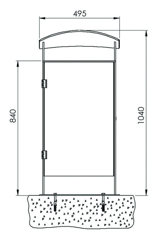 Stand-Abfallbehälter Modell 7093-20, feuerverzinkt, m. gew. Haube u. Ständer zum Einbetonieren, 70 L