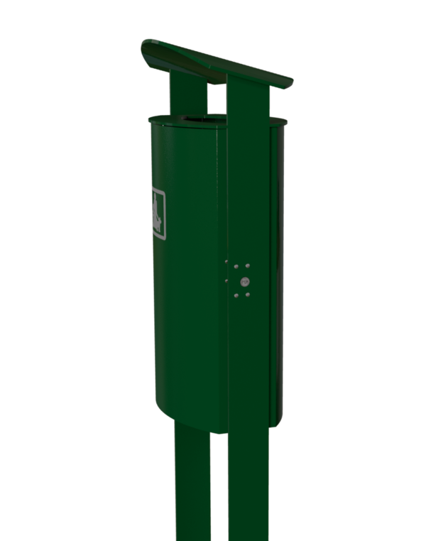 Stand-Abfallbehälter Modell 7093-20, pulverbeschichtet, m. gew. Haube zum Einbetonieren, 70 L