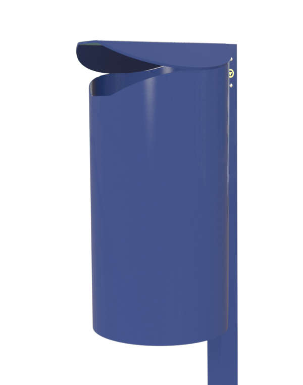 Rund-Abfallbehälter Modell 7707-00, pulverbeschichtet, inkl. Pfosten z. Einbetonieren, 40 L