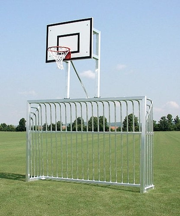 Alu-Bolzplatztor mit Basketball-Übungsanlage inkl. Befestigungssatz
