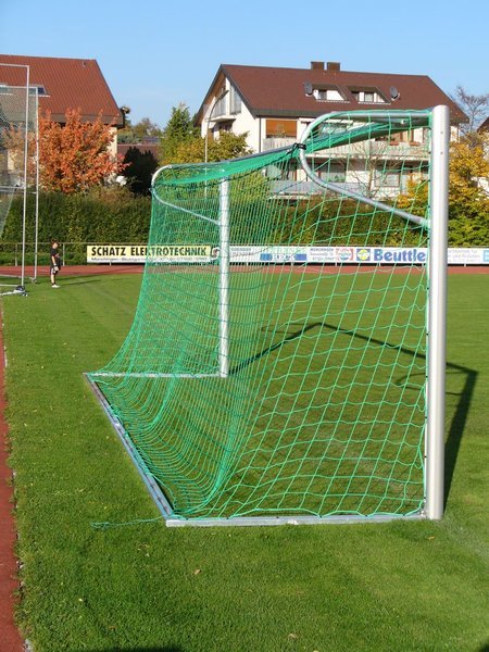 Netze für Fußballtor 7,5 x 2,5 m, Tiefe 0,8/ 2,0 m, grün, PE 4,0 mm Ø
