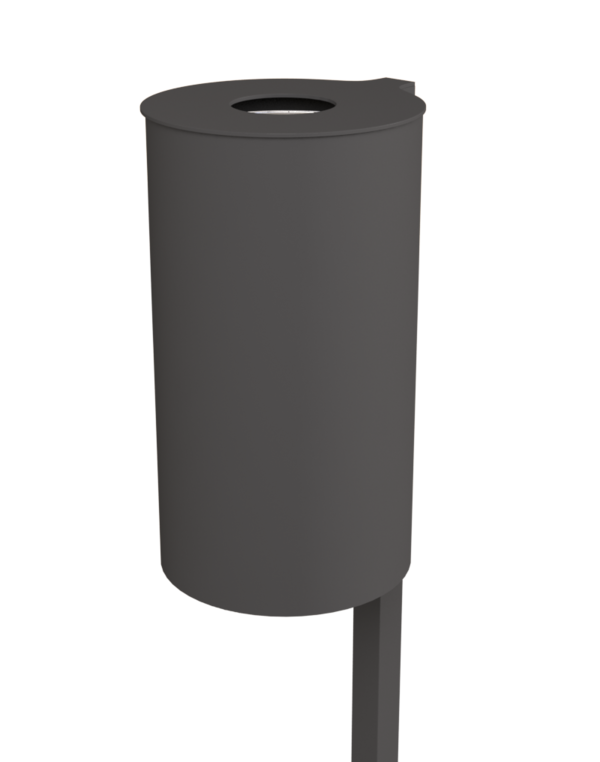 Rund-Abfallbehälter Modell 7705-00 - 60 L - pulverbeschichtet - inkl. Pfosten zum Einbetonieren