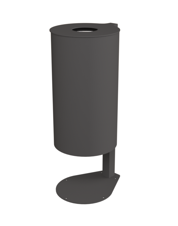 Rund-Abfallbehälter Modell 7705-20 - 60 L - pulverbeschichtet - mit Bodenplatte zum Aufschrauben