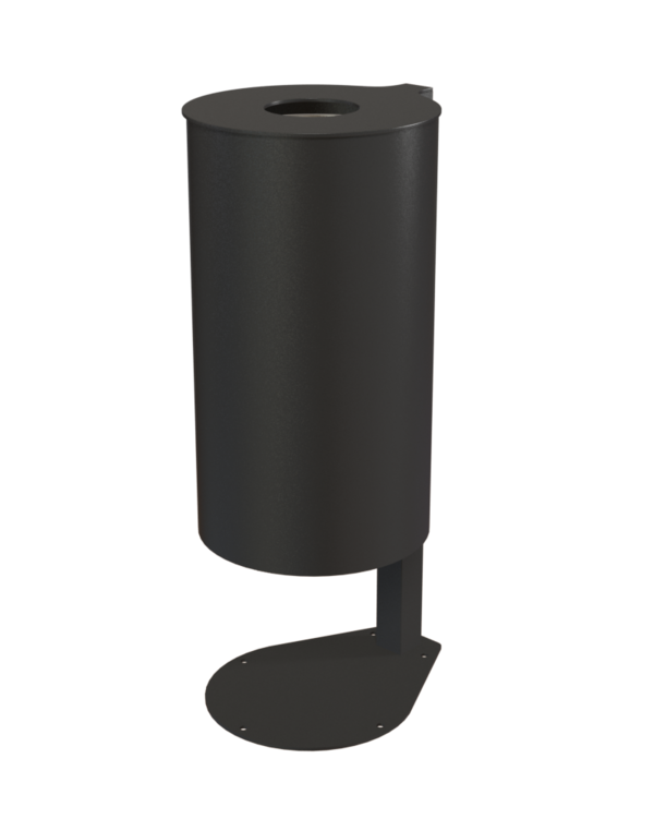 Rund-Abfallbehälter Modell 7705-20, pulverbeschichtet, inkl. Pfosten z. Aufschrauben, 60 L