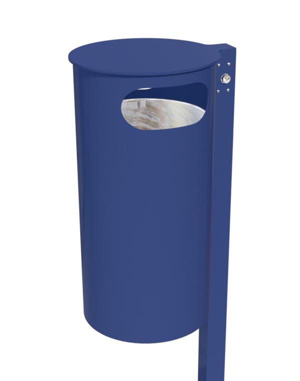 Rund-Abfallbehälter Modell 7706-00, pulverbeschichtet, inkl. Pfosten z. Einbetonieren, 60 L