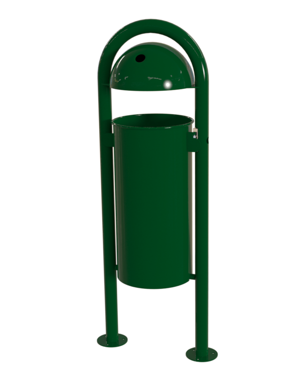 Stand-Abfallbehälter Modell 7029-20, pulverbeschichtet zum Aufschrauben, ungelocht m. Ascher, 40 L