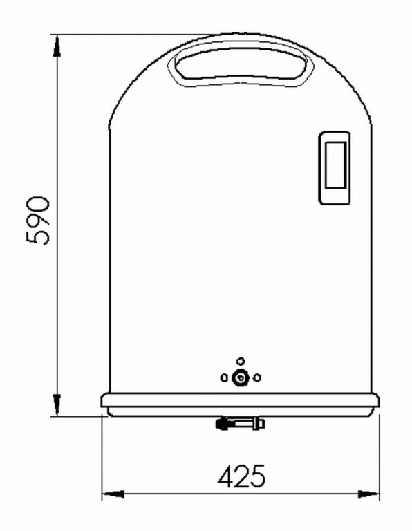 Ovaler Abfallbehälter Modell 7035-10 m. Bodenentleerung u. Ascher, pulverbeschichtet, ca. 43,5 L