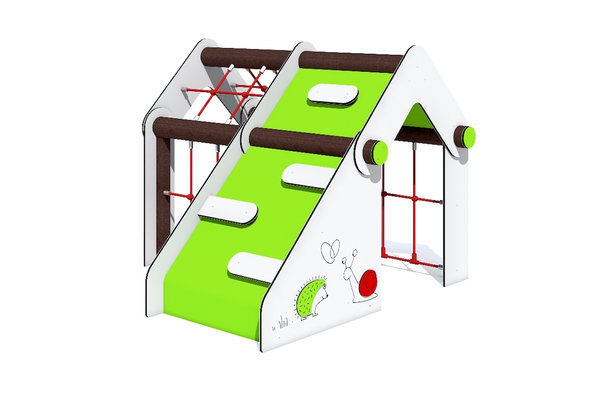 Spielhaus - Harmony - "Kletterbutze" in weißhellgrün - freie Fallhöhe 1,48 m