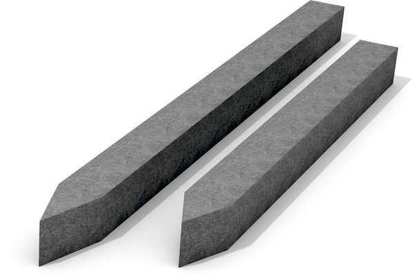 Vierkantpfosten mit Spitze, grau, 8er Set, Farbe Grau,