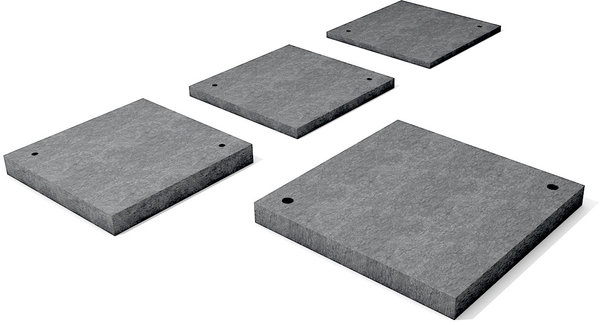 Standardplatten aus hanit® Recycling-Kunststoff mit Loch - Breite 40 cm - Farbe grau