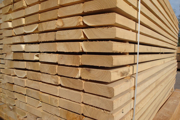 Robinien Schnittholz besäumt - 80 x 100 mm - 4-seitig gehobelt - Längskanten gefast, in 3 Längen