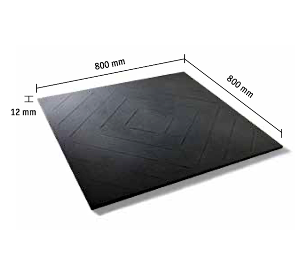 Terrasoft® Garagenplatte 800 x 800 x 12 mm aus hochverdichtetem Gummi