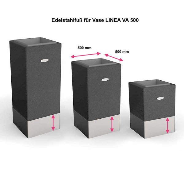 Aufpreis Standfuß aus Edelstahl für die Design Vase Linea VA 500 oder Design Vase  Cylindrus