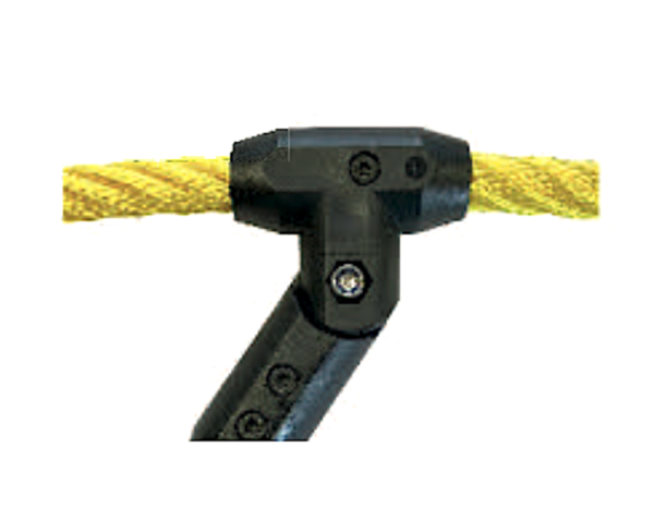 T-Kletternetzverbinder für 16 mm Seile - einteilig mit Gelenk, zum Verschrauben ohne Presshülse
