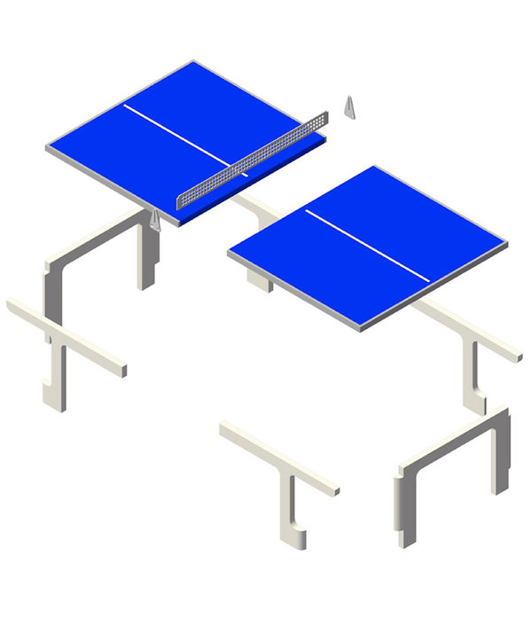 Halbe Tischtennistischplatte von  SOLIDO P30-S und FERO P30-S