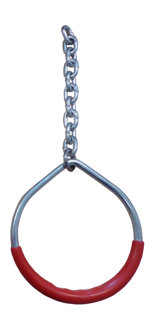 Römische Ringe - Ø 140 mm - mit Edelstahlkette V2A und rotem Kunststoffgriff